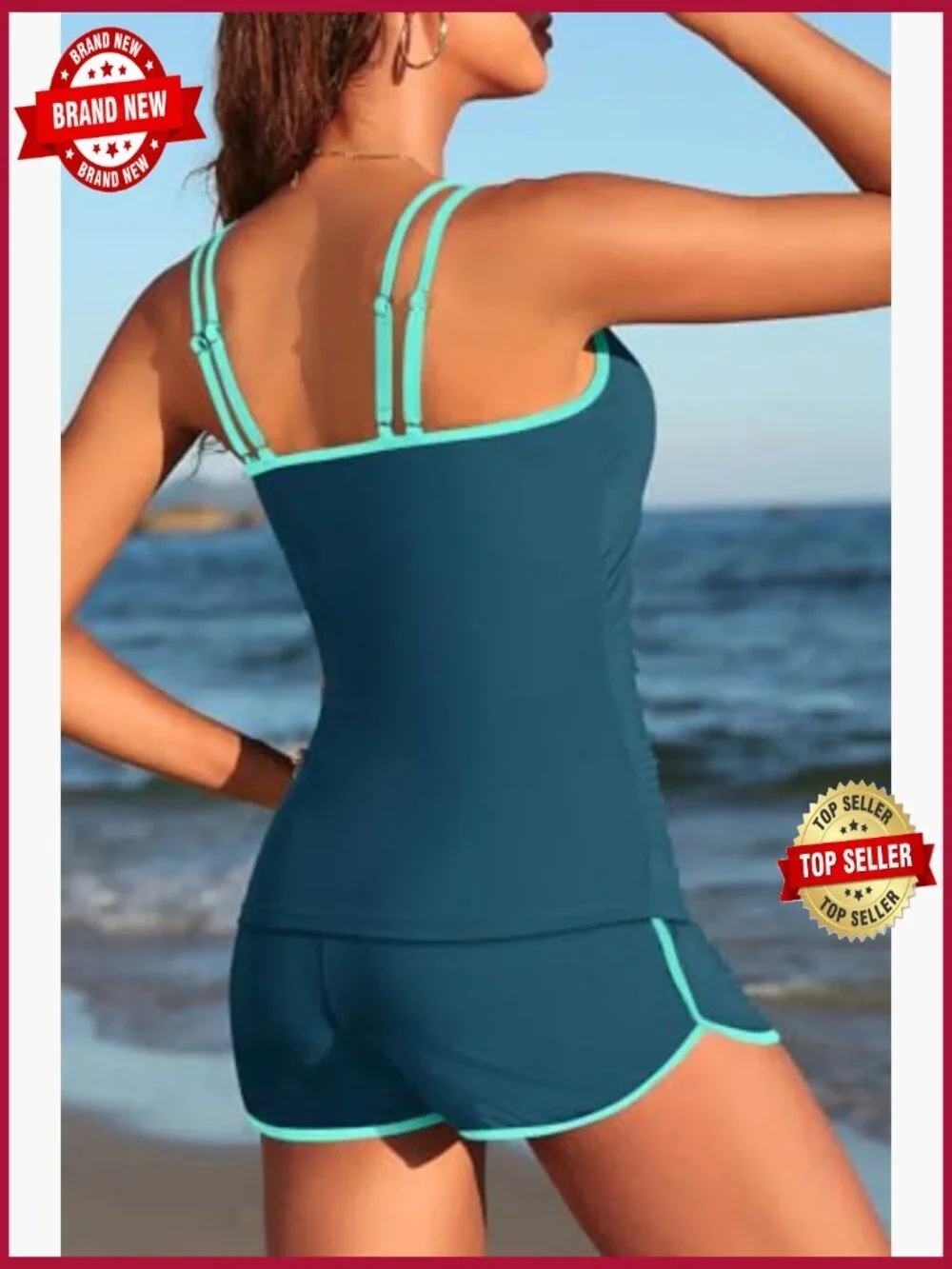 Tankini Swimsuit with Shorts - Tummy Control Two Piece Bathing Suit with